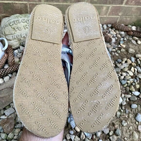 Nalho Karabi Sandal Metallic Silver & Gray Yoga Ankle Strap - Women's Size 9.5 - Picture 5 of 8